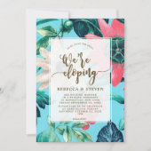 tropisch blauw met de knoop op de uitnodiging (Voorkant)