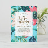 tropisch blauw met de knoop op de uitnodiging (Staand voorkant)