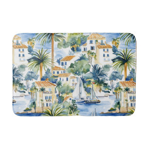 Tropisch blauw Middellandse Zeegebied Badmat