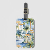 Tropisch blauw Middellandse Zeegebied Bagagelabel (Voorkant (verticaal))