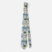 Tropisch blauw Middellandse Zeegebied Stropdas (Voorkant)