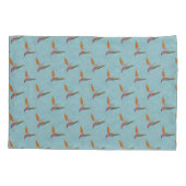 Tropisch Blauw Moderne Paradijsvogel met de hand g Kussensloop (Achterkant-Links)