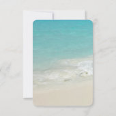 Tropisch blauw oceaanstrand foto bruiloft RSVP kaartje (Achterkant)