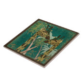 Tropisch blauw Paisley Giraffes Retro Tile Tegeltje (Zijkant)