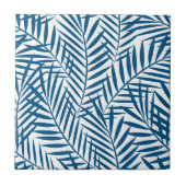 Tropisch blauw palmblad tegeltje (Voorkant)