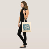 Tropisch blauw palmblad tote bag (Voorkant (model))
