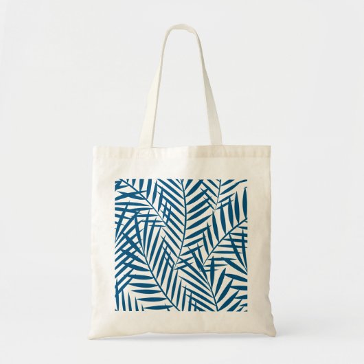 Tropisch blauw palmblad tote bag (Voorkant)