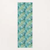 Tropisch Blauw Palmblad Waterverf Patroon Yogamat (Voorkant)