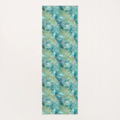 Tropisch Blauw Palmblad Waterverf Patroon Yogamat (Achterkant)