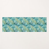 Tropisch Blauw Palmblad Waterverf Patroon Yogamat (Voorkant (horizontaal))