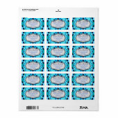 Tropisch blauw Patroonadreslabel Etiket (Full Sheet)