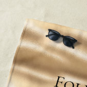 Tropisch Blauw Roze Hibiscus Bloemen Strandlaken (In situ)