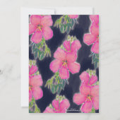 Tropisch blauw roze hibiscus flauwschilderij (Achterkant)