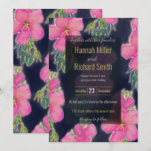 Tropisch blauw roze hibiscus flauwschilderij (Voorkant / Achterkant)