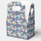 Tropisch blauw sleufpatroon bedankdoosjes (Geopend)