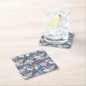 Tropisch blauw sleufpatroon kartonnen onderzetters (Insitu)