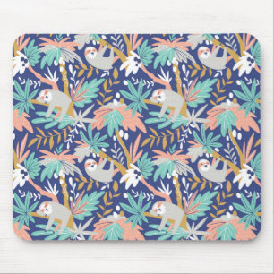 Tropisch blauw sleufpatroon muismat