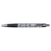 Tropisch blauw sleufpatroon pen (Achterkant)