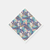 Tropisch blauw sleufpatroon servet (Hoek)