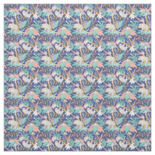 Tropisch blauw sleufpatroon stof