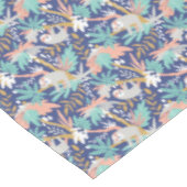 Tropisch blauw sleufpatroon tafelkleed (Gekanteld)