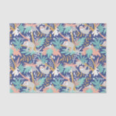 Tropisch blauw sleufpatroon tissuepapier (Voorkant)