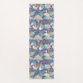 Tropisch blauw sleufpatroon yogamat (Voorkant)