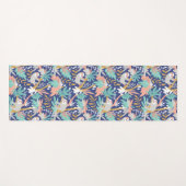Tropisch blauw sleufpatroon yogamat (Voorkant (horizontaal))