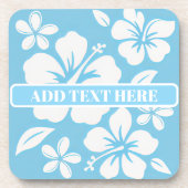 Tropisch blauw strand bloemen bier onderzetter (Voorkant)