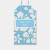 Tropisch blauw strand bloemen cadeaulabel (Voorkant)