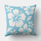 Tropisch blauw strand bloemen kussen (Achterkant)