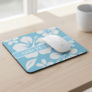Tropisch blauw strand bloemen muismat