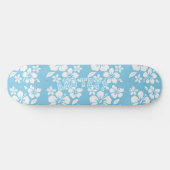 Tropisch blauw strand bloemen persoonlijk skateboard (Horizontaal)