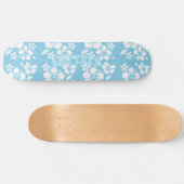 Tropisch blauw strand bloemen persoonlijk skateboard (Horizontaal)