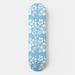 Tropisch blauw strand bloemen persoonlijk skateboard