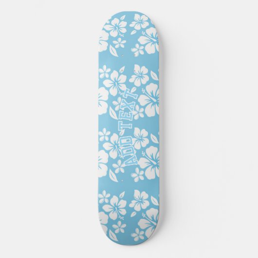 Tropisch blauw strand bloemen persoonlijk skateboard (Voorkant)