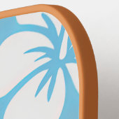 Tropisch blauw strand bloemen pickleball paddle (Links Detail)