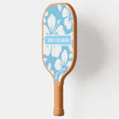 Tropisch blauw strand bloemen pickleball paddle (Links)