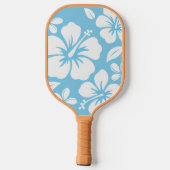 Tropisch blauw strand bloemen pickleball paddle (Achterkant)