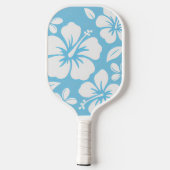 Tropisch blauw strand bloemen pickleball paddle (Achterkant)