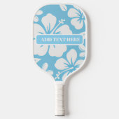 Tropisch blauw strand bloemen pickleball paddle (Voorkant)