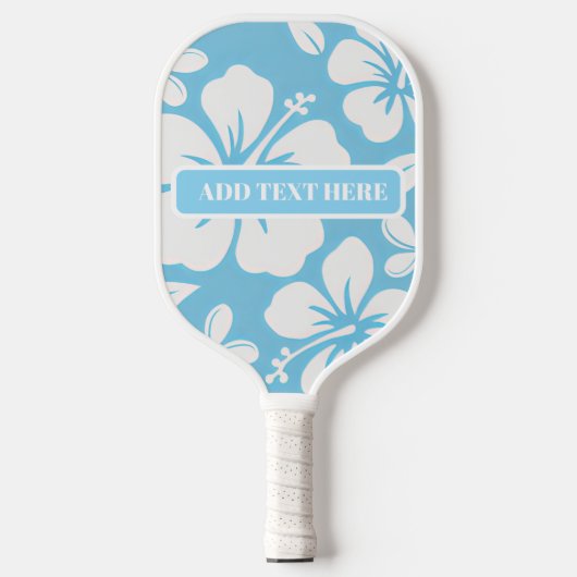 Tropisch blauw strand bloemen pickleball paddle (Voorkant)