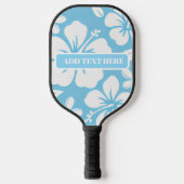 Tropisch blauw strand bloemen pickleball paddle (Voorkant)