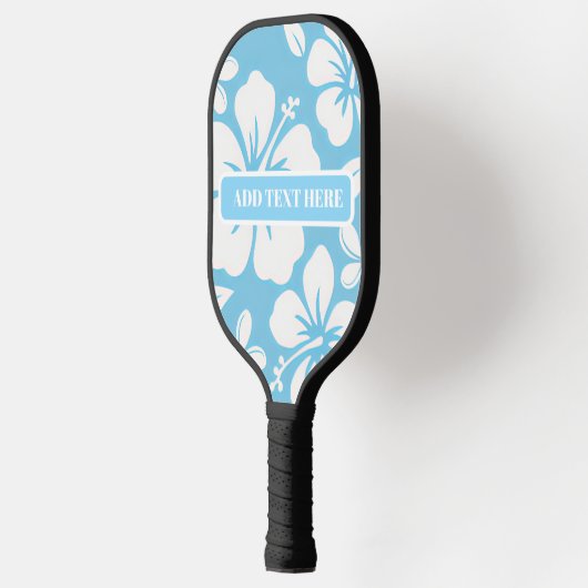Tropisch blauw strand bloemen pickleball paddle (Links)