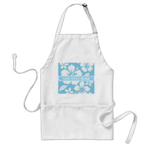 Tropisch blauw strand bloemen standaard schort