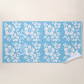 Tropisch blauw strand bloemen strandlaken (Voorkant)