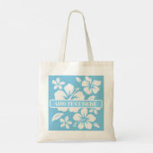 Tropisch blauw strand bloemen tote bag (Achterkant)