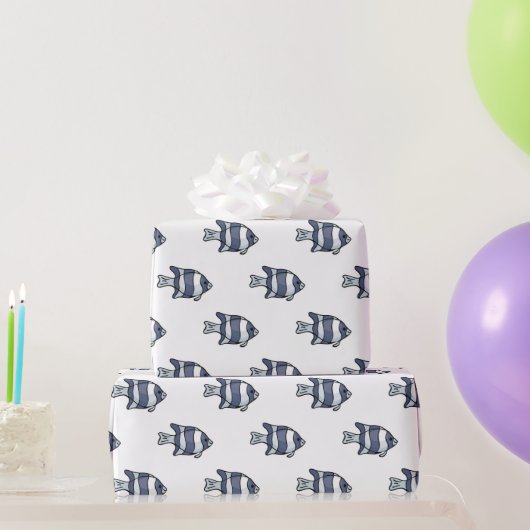 Tropisch Blauw Vis Inpakpapier (Feestgeschenken)