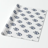 Tropisch Blauw Vis Inpakpapier (Uitgerold)