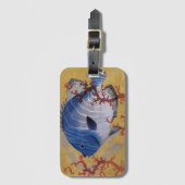  Tropisch Blauw Vis Koraal Marien Oceaanleven Bagagelabel (Voorkant (verticaal))